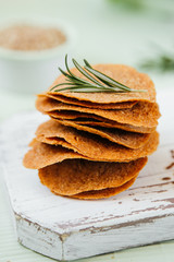 natural diet vegetarian chips on a light green background