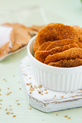 natural diet vegetarian chips on a light green background