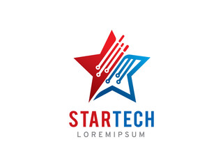 Star technology logo template design, icon, symbol