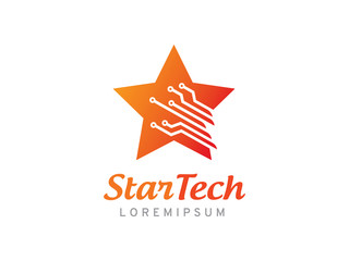 Star technology logo template design, icon, symbol