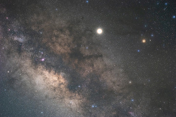 The stars and the milky way in the night sky are very beautiful.