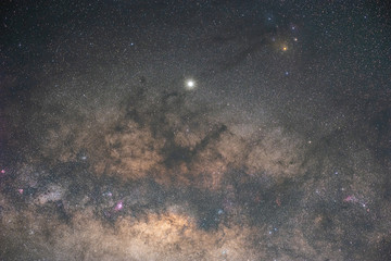 The stars and the milky way in the night sky are very beautiful.