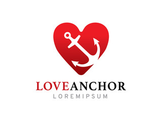 Love anchor logo template design, icon, symbol © gunaonedesign