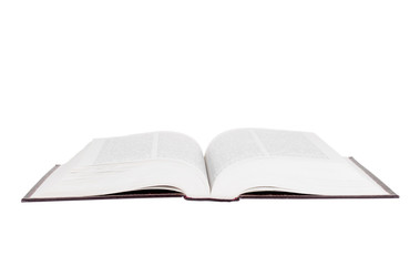 Open book isolated on white background