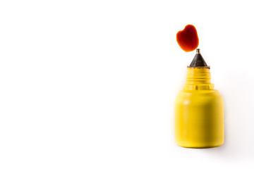 Medical iodine in a bottle isolated on white background copy space