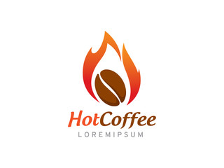 Hot coffee logo template design, icon, symbol