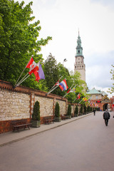 Obraz premium Czestochowa, Poland - May 12, 2014: Monastery Sanctuary of Jasna Gora.