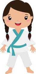 Karate Girl brown hair