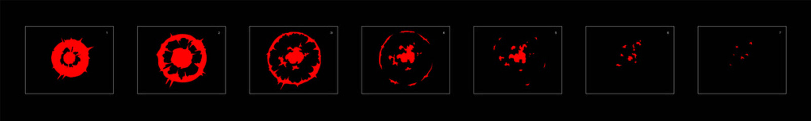 Shine fire blast animation effect. frame by frame classic animation sprite sheet for game, cartoon, video, animation or motion