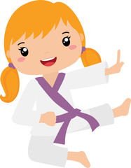 Karate Girl Blonde hair