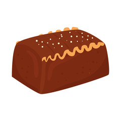 delicious cake chocolate isolated icon vector illustration design