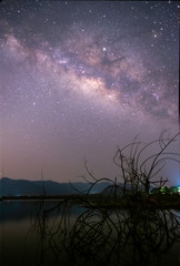 The stars and the milky way in the night sky are very beautiful.