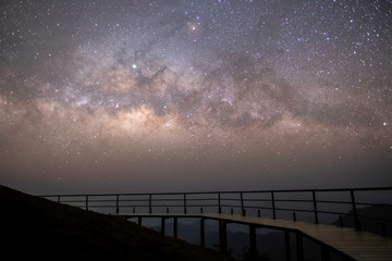 The stars and the milky way in the night sky are very beautiful.