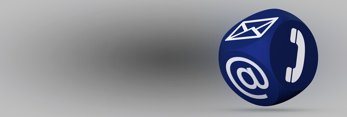cube with an email icon 3d