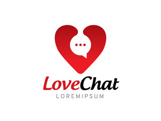 Love chat logo template design, icon, symbol