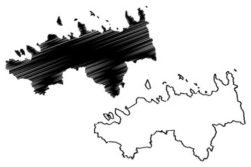 Harju County (Republic of Estonia, Counties of Estonia) map vector illustration, scribble sketch Harjumaa map