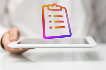 Digital checklist or todo-list displayed .
