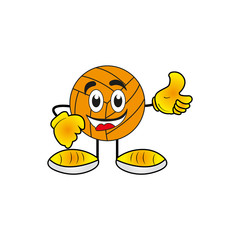 Illustration of a volleyball character mascot. design template vector
