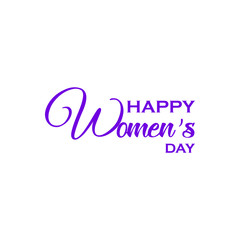 Happy Women's Day lettering. Vector illustration on white background