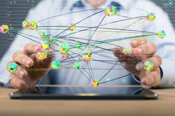 data exchanges over the world 3D rendering