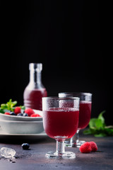 Glasses of a red berry juice