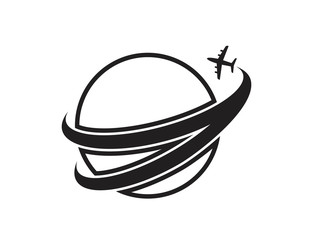 Airplane fligth route or air plane destination line path vector icon