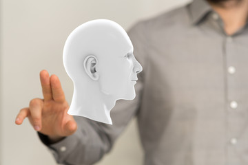 human head, chakra power, inspiration abstract thought.