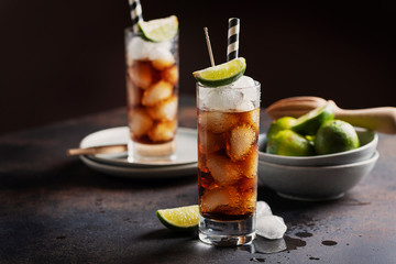 Alcoholic cocktail cuba libre