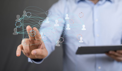 Working With New Modern Computer Show Social Network