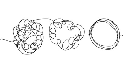 Abstract minimalist doodle on white isolated background. Continuous one line drawing.