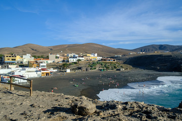 Fototapeta na wymiar The rocky coastline at Ajuy Fuerteventura Canary Islands