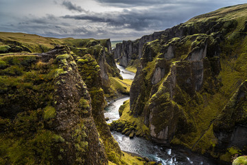 Fototapeta na wymiar Stunning Fjadrargljufur canyon in Iceland