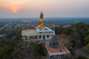 Bandai It Temple The sunset of Phetchaburi province, Asia, Thailand