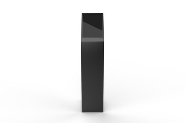 Acrylic Information Show Electronic Display Floor Stand For Branding, 3d render illustration.