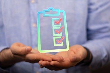 Touching Check List on Visual Screen.