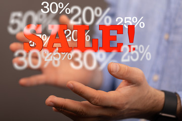 Discount and commission concept 3d