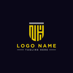 logo design inspiration for companies from the initial letters of the NH logo icon. -Vector