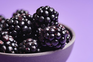 Blackberries close-up image. Ripe blackberry fruits. Summer fruits
