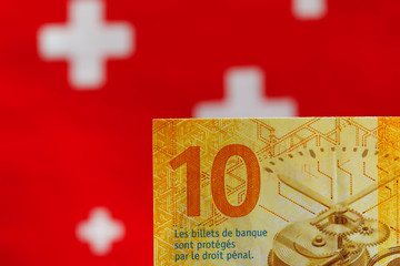 Here is ten Swiss franc note