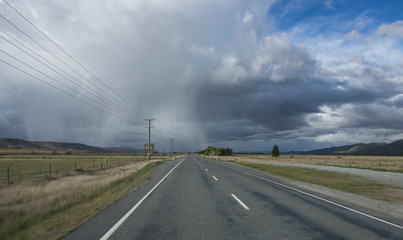 Highway 8 New Zealand South Island. Road