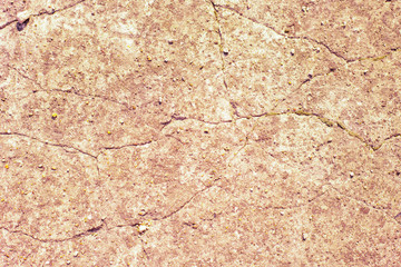 Cracked plaster of red, brown color. Copying space