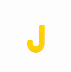 Letter J of the alphabet - Piece in yellow plastic