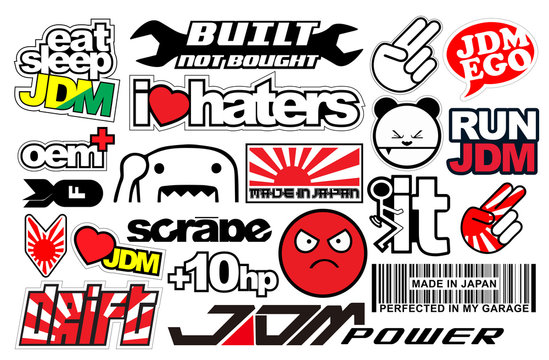 Japanese Car Decals, and Stickers in Vector format	