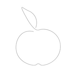Apple tree icon one line drawing vector illustration