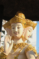 Brahma statue is the Hindu Creator god.