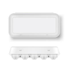 Egg container plastic pack, white template box