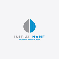 logo design inspiration for companies from the initial letters of the NW logo icon. -Vector