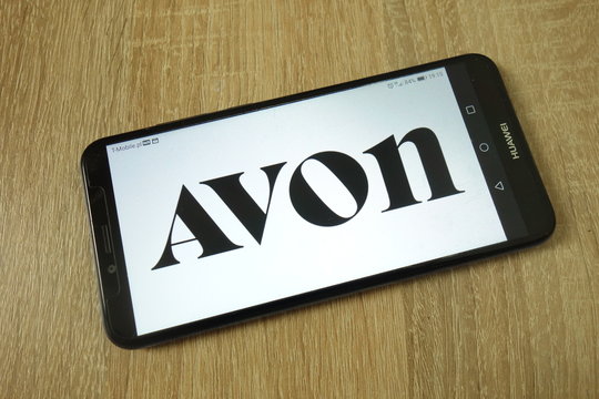 KONSKIE, POLAND - June 11, 2019: Avon Products Inc Company Logo On Mobile Phone