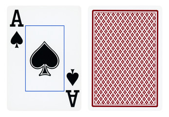 Ace of spades - playing cards isolated on white