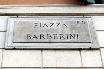 Fototapeta premium nazwy ulic i place w rzymie, włochy